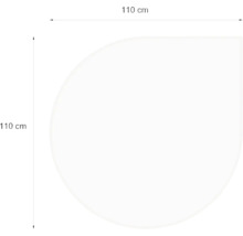 Abmessungen einer Eckduschkabine mit 110 cm Länge und Breite