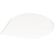 Weisse Duschdichtung in Tropfenform