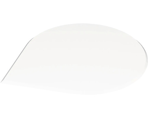 Weisse Duschdichtung in Tropfenform