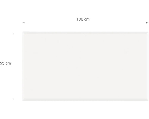 Vorlegeplatte Funkenschutzplatte Glas rechteckig 100x55 cm mit Fase Rechteckiger Spiegel, 100 mal 55 Zentimeter