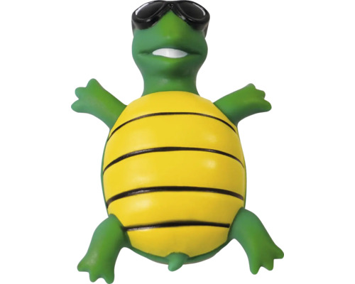 Dekorative grüne Schildkröte mit Sonnenbrille und gelbem Panzer