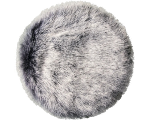 Housse de coussin de siège ronde en fausse fourrure grise