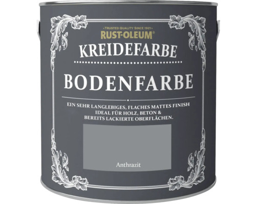 Rust-Oleum Kreidefarbe Bodenfarbe anthrazit 2,5 l Rust-Oleum Kreidefarbe Bodenfarbe in Anthrazit Dose