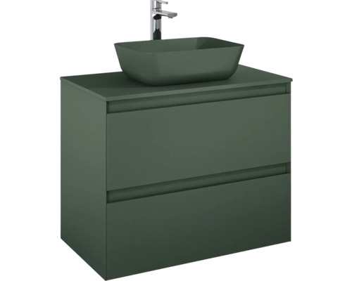 Meuble sous lavabo Jungborn DECEM lxhxp 80x63.5x45.8 cm forest vert mat