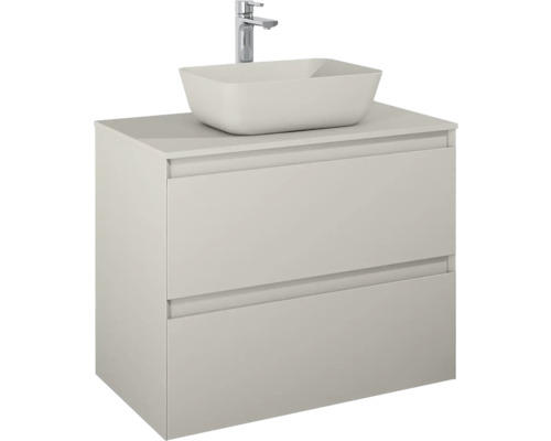 Meuble sous lavabo Jungborn DECEM lxhxp 80x63.5x45.8 cm fume mat