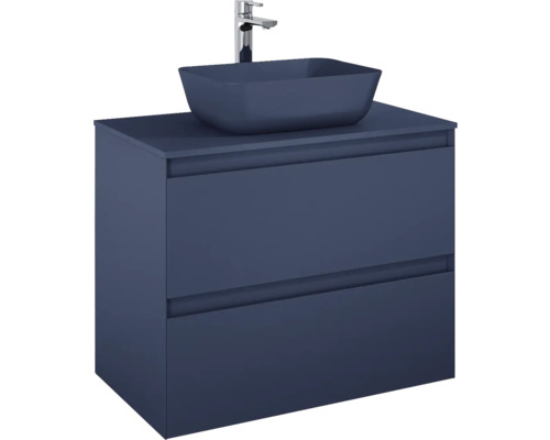 Meuble sous lavabo Jungborn DECEM lxhxp 80x63.5x45.8 cm bleu marine mat