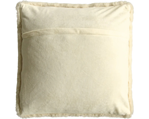 Coussin décoratif carré avec bordure en fourrure