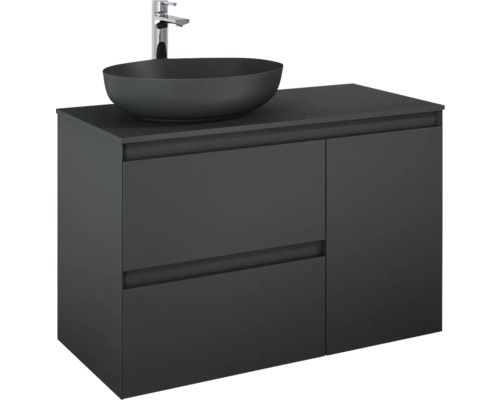 Meuble sous lavabo Jungborn DECEM lxhxp 100x63.5x45.8 cm anthracite mat