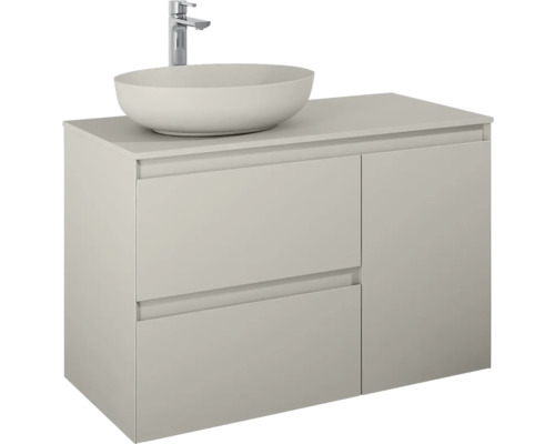 Meuble sous lavabo Jungborn DECEM lxhxp 100x63.5x45.8 cm fume mat