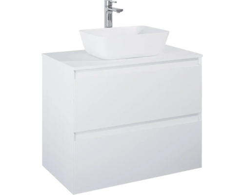 Meuble sous lavabo Jungborn DECEM lxhxp 80x63.5x45.8 cm blanc mat