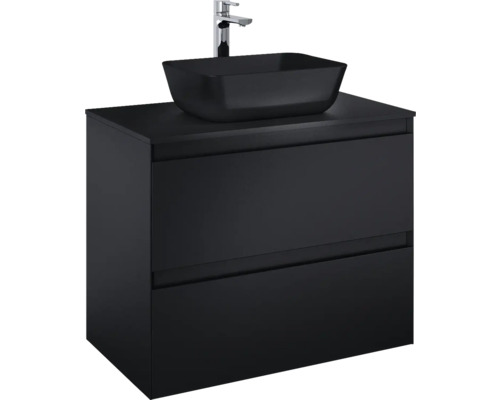 Meuble sous lavabo Jungborn DECEM lxhxp 80x63.5x45.8 cm noir mat