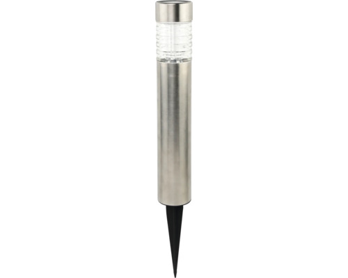 Borne solaire LED IP44 acier inoxydable 300mAh 1 lm 2700 K blanc chaud h 490 mm Lampe solaire en métal avec piquet de terre