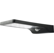 Lampe solaire à LED noire avec détecteur de mouvement pour montage mural