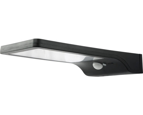 Schwarze LED-Solarleuchte mit Bewegungsmelder für die Wandmontage