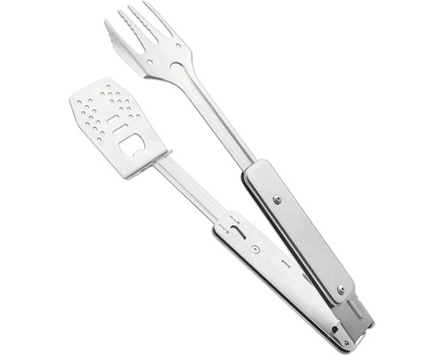Pince à grill en métal avec fourchette et spatule