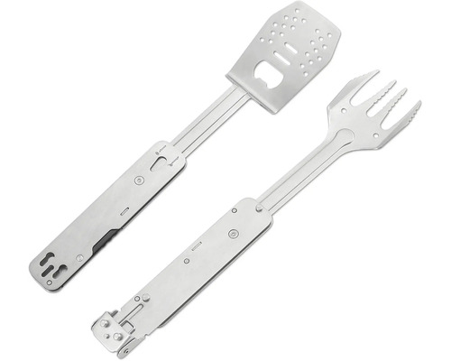 Set d''ustensiles de barbecue avec spatule et fourchette en acier inoxydable