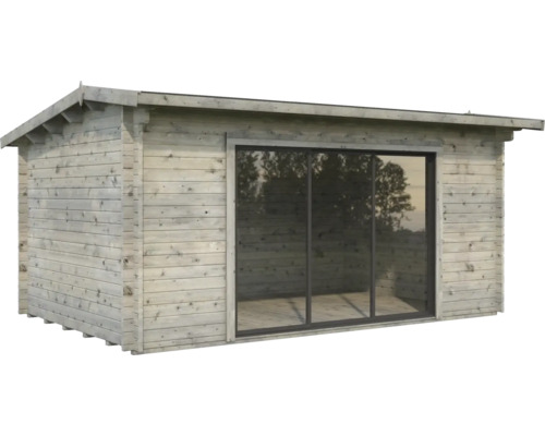 Abri de jardin Palmako Ines 13,7 m² porte coulissante verre isolant avec plancher 524 x 379 cm gris