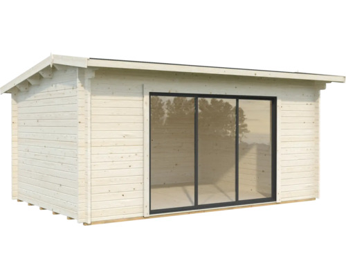 Abri de jardin en bois avec porte coulissante