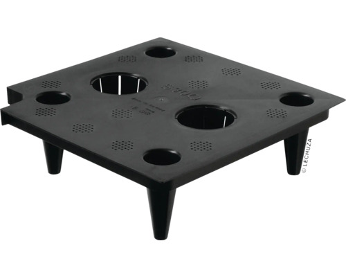 Fond de séparation Lechuza pour Cubico 30/ Trio 30 noir Chariot à plantes noir en plastique avec plusieurs évidements pour les pots de fleurs.