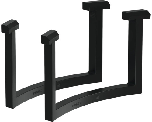 Set de raccords de poignée Lechuza pour Rondo 32 / Classico LS 35 Deux supports à bûches noirs en métal