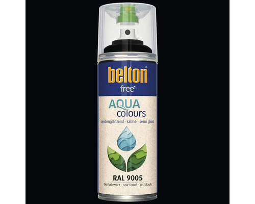 Belton Free Aqua Colours peinture aérosol noir foncé RAL 9005
