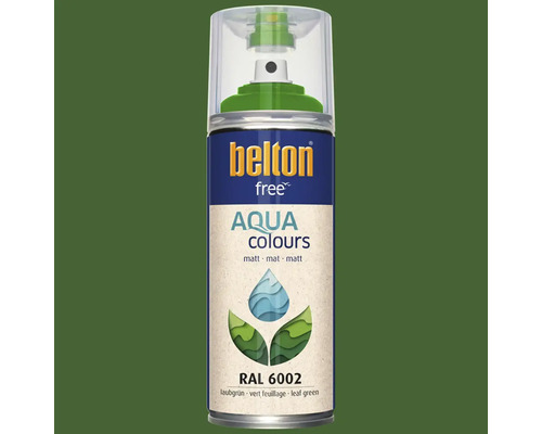Peinture aérosol Belton Free Aqua Colours, coloris vert feuille RAL 6002