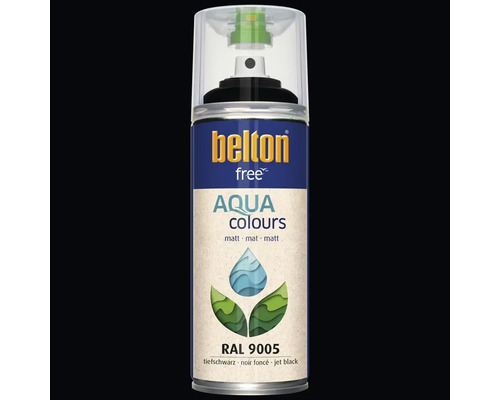 Peinture aérosol Belton Free Aqua Colours, RAL 9005 noir foncé