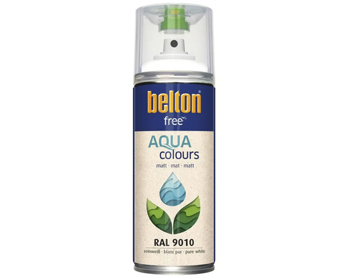 Belton Free Aqua Farbspray, Farbton Reinweiss RAL 9010, matt