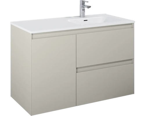 Meuble sous lavabo Jungborn DECEM lxhxp 100x63.5x45.8 cm fume mat