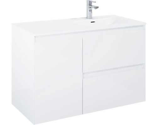 Jungborn DECEM Waschtischunterschrank BxHxT 100x63.5x45.8 cm weiss matt