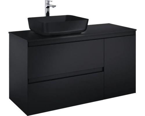 Meuble sous lavabo Jungborn DECEM lxhxp 120x63.5x45.8 cm noir mat