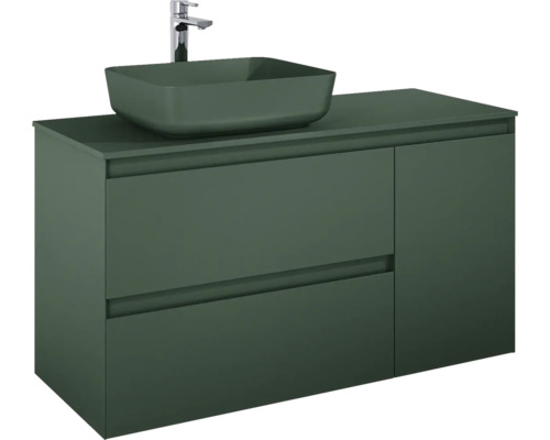 Meuble sous lavabo Jungborn DECEM lxhxp 120x63.5x45.8 cm forest vert mat