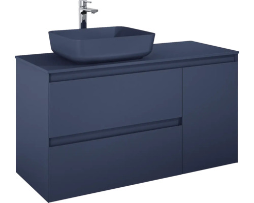 Meuble sous lavabo Jungborn DECEM lxhxp 120x63.5x45.8 cm bleu marine mat