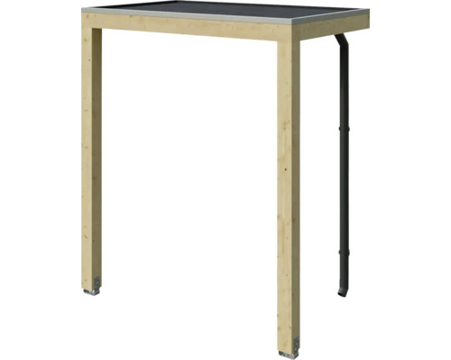Holzcarport mit Flachdach und Regenrinne