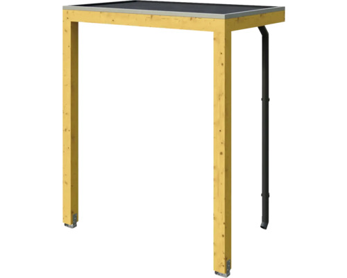 Holzcarport mit Flachdach und Regenrinne