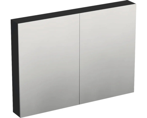 Spiegelschrank Jungborn TRENTA BxHxT 100x72x14.4 cm 3D-Streifen-Struktur schwarz