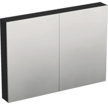 Armoire de toilette Jungborn TRENTA lxhxp 100x72x14.4 cm structure pyramide 3D brun noir