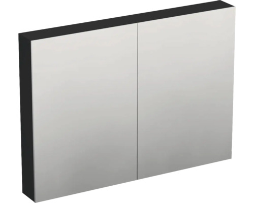 Spiegelschrank Jungborn TRENTA BxHxT 100x72x14.4 cm 3D-Pyramiden-Struktur schwarz