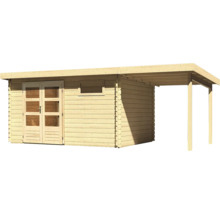 Holzgartenhaus mit Doppeltür, Fenster und Vordach