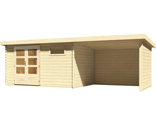Abri de jardin en bois avec porte double et fenêtre