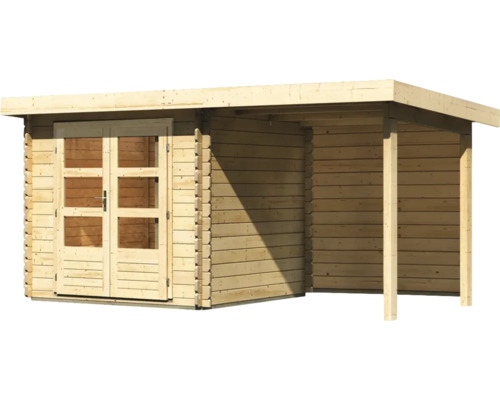 Abri de jardin avec double porte et extension