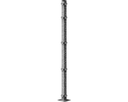 Poteau tubulaire carré avec supports