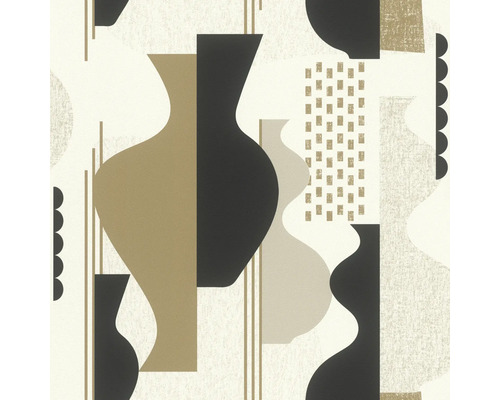 Papier peint intissé 866629 Symphony rétro crème Papier peint avec motif de vases