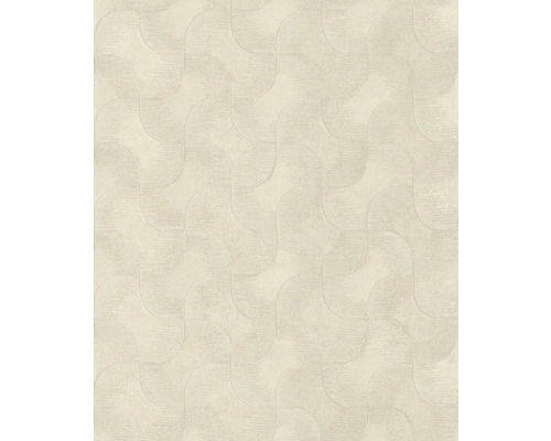 Papier peint intissé 608137 Sky Lounge graphique beige Papier peint avec motif ondulé