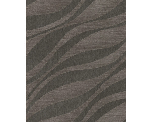 Papier peint intissé 608007 Sky Lounge vagues brun gris Papier peint à motif ondulé
