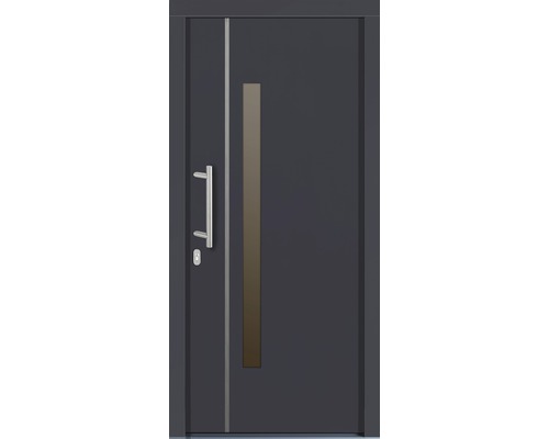 Porte d''entrée avec poignée et insert en verre