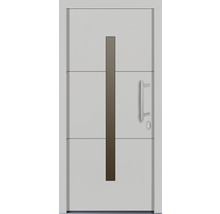 Porte d''entrée avec poignée et insert en verre allongé