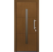 Porte d''entrée en bois avec insert en verre et poignée
