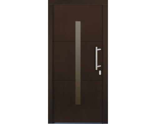 Porte d''entrée avec insert en verre et poignée