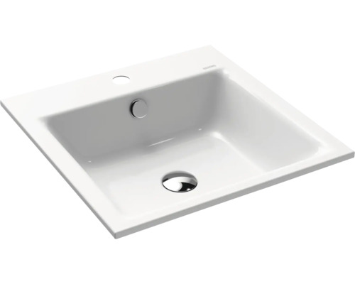 Lavabo à encastrer KALDEWEI Puro 46 cm acier-émail avec trou pour robinet et effet perlant blanc 900006013001